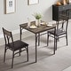preview thumbnail 54 of 69, VECELO Modern 3/5-piece Dining Set Tempered Glass Top and Wood Top, Steel Dining Table and Chair Set of 2/4 3-Piece Sets - Antique Grey