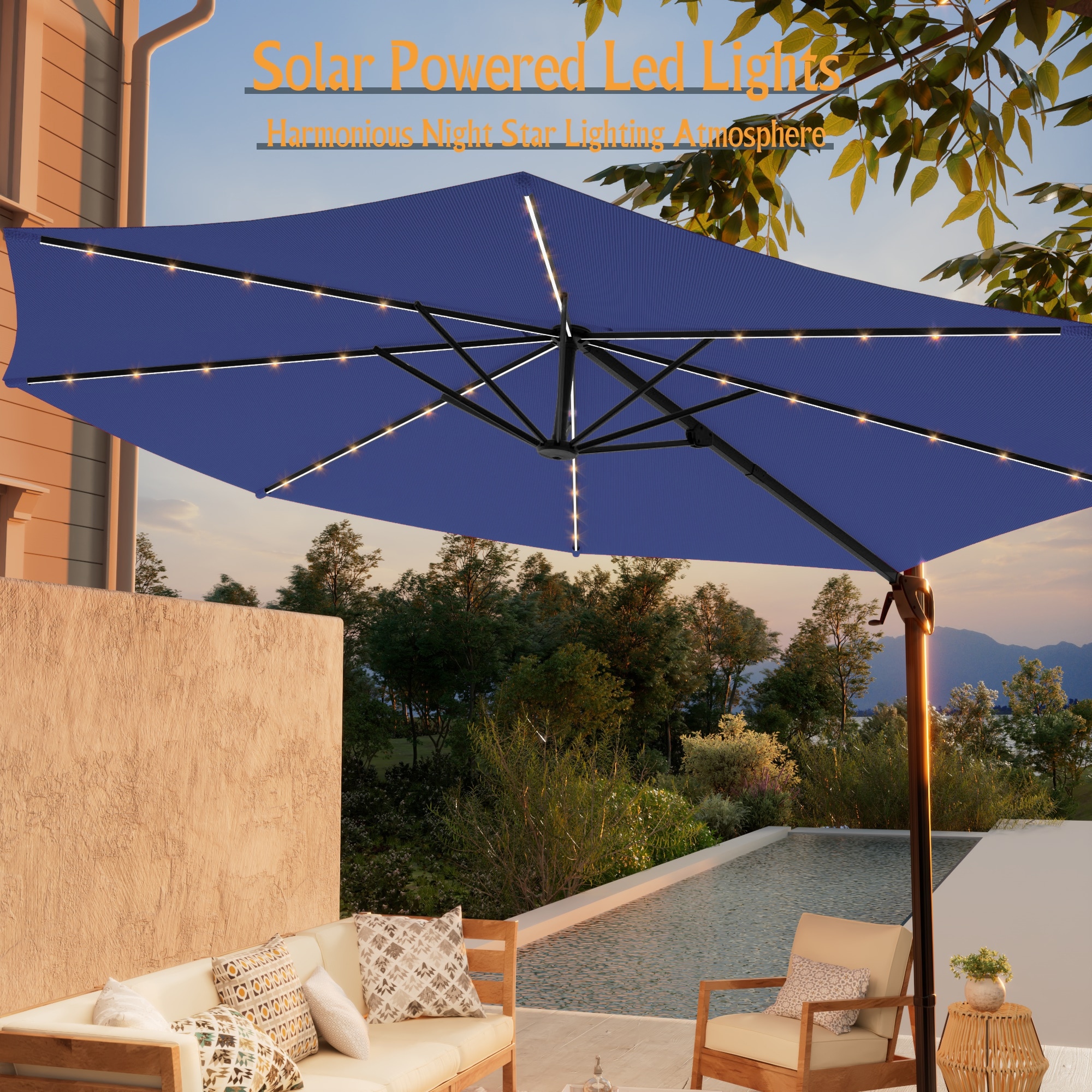 leopard patio umbrella Glamour Ivory Luxury Double Canopy by Pasotti aesthetic streetwear styling wikiwiki 10ft Solar LED Color:Bright Black - Rainbow Lens ways to shop:Hot Buy