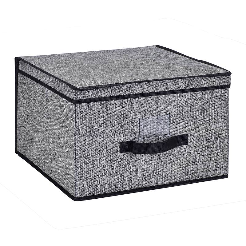 Simplify Jumbo Black Storage Box - L16"x W16"x H10"