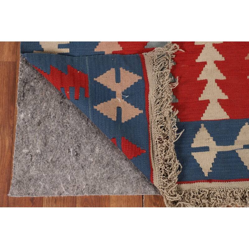 Kilim Shiraz Persian Vintage Runner Rug Flatweave Wool Carpet - 2'10"x 11'3"