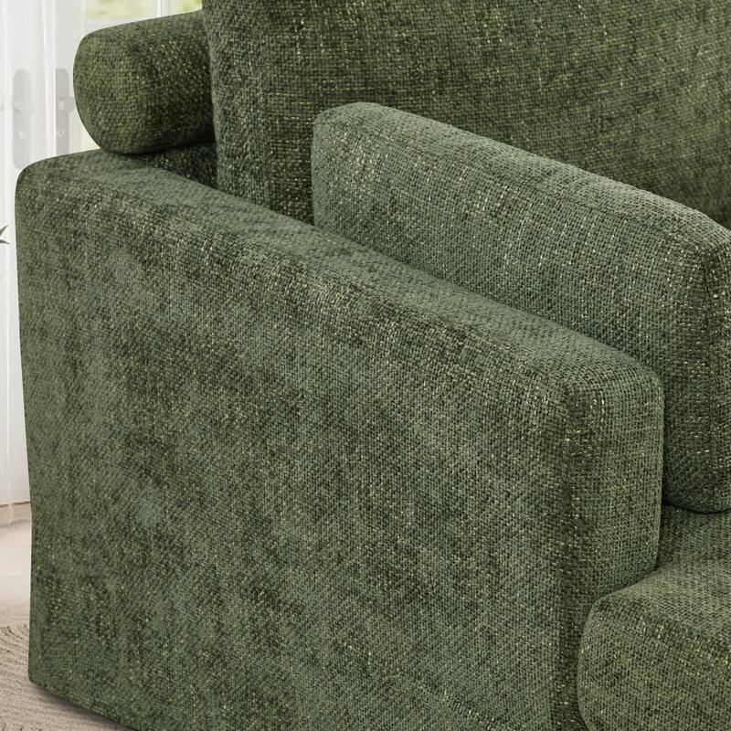 63.4"W Chenille Combination Sofa,Sofa Bed with Cushions & Metal Legs