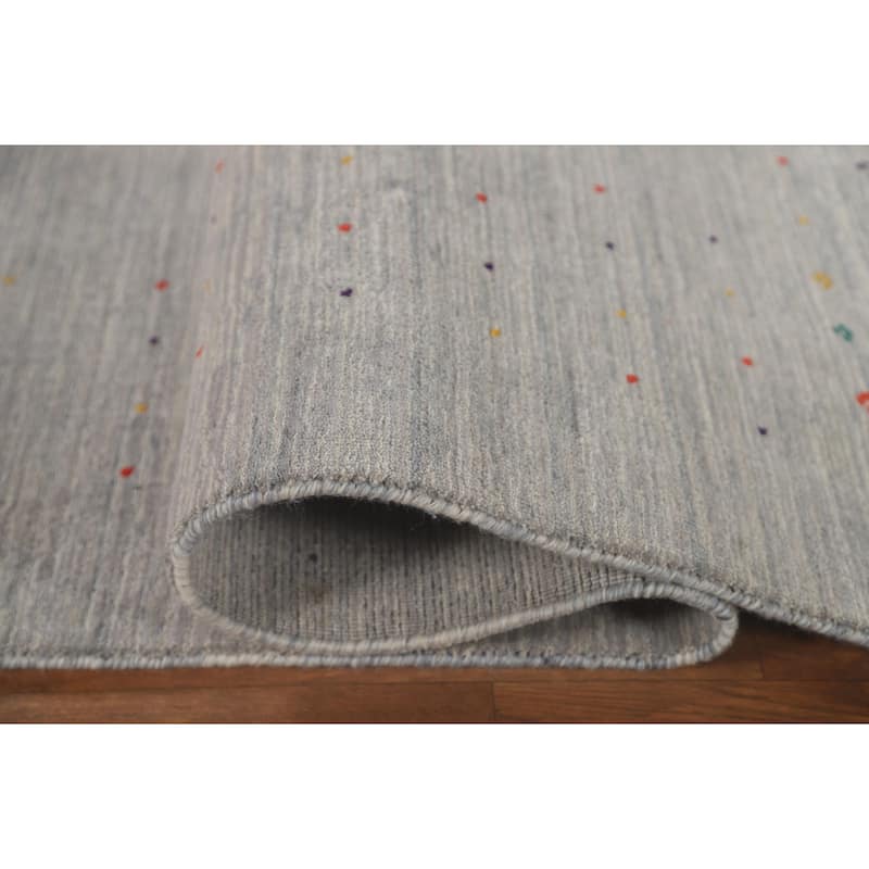 Striped Gabbeh Indian Area Rug Wool Carpet - 8'9" x 11'7"