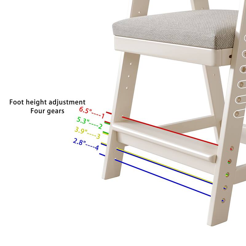 Kid's Chair, Lift Adjustable Backrest Chair, Children's Sitting Posture Correction Solid Wood Writing Study Chair