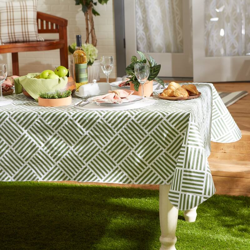 Artichoke Grid Vinyl Tablecloth
