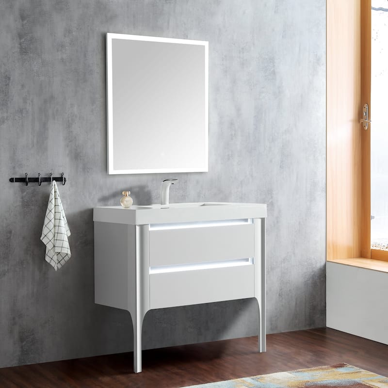 Willa 36" Single Bathroom Vanity Set with LED Lights