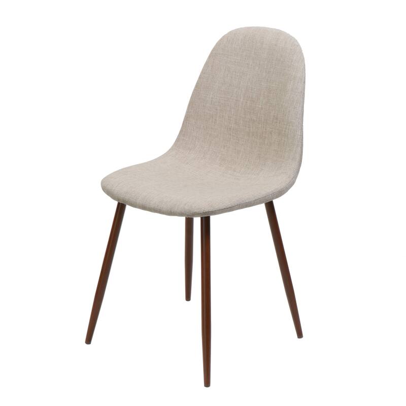 Dining Chairs Set of 2, Wheat Fabric Chairs, Mid Century Modern Upholstered Chairs with Metal Legs for Kitchen, Dining Room