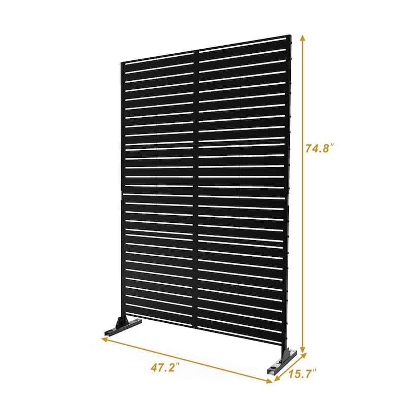 Outdoor Privacy Screen with Stand for Patio Garden Metal Fence