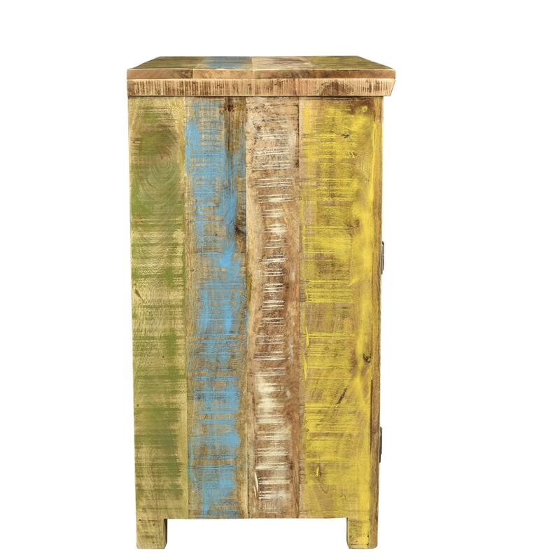 Handmade Suman Solid Mango Wood 2 Door Sideboard (India) - 34" x 18" x 36"