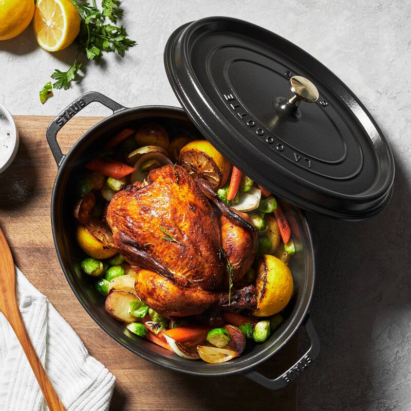 STAUB Cast Iron Oval Cocotte, Dutch Oven, 5.75-quart, serves 5-6, Made in France - 5.75-qt