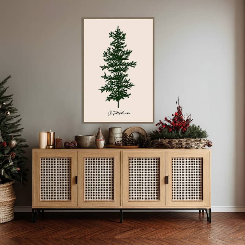 Oh Tannebaum Framed Canvas Wall Art Print - Sylvie Dark Gold