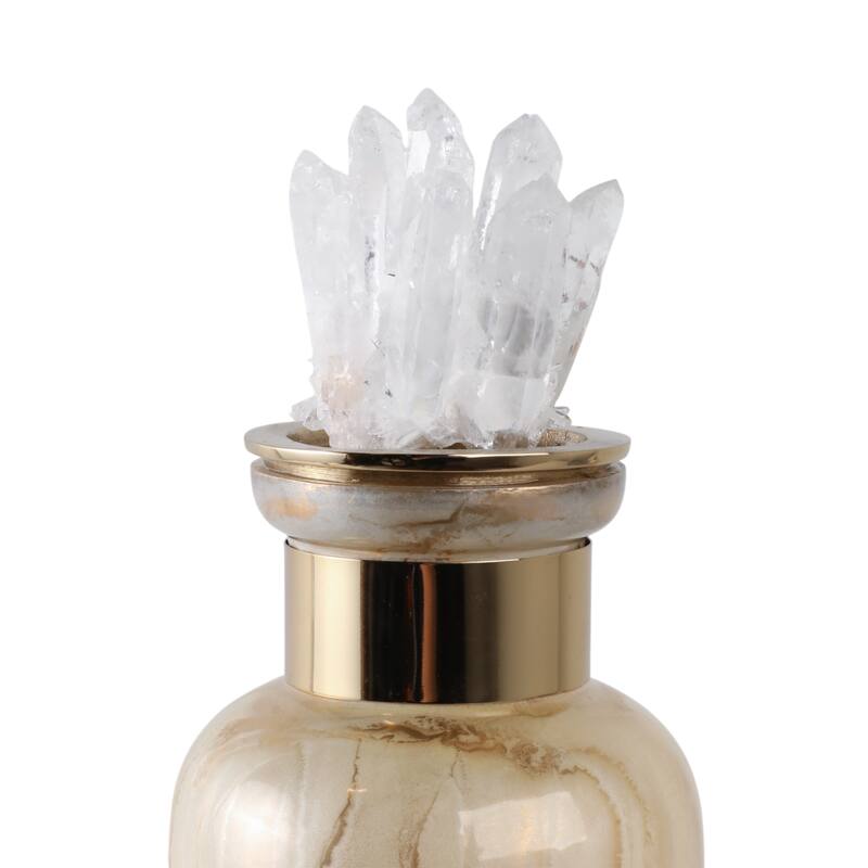 Glass Decorative Vase Glam Accent with Stone Details Modern Style