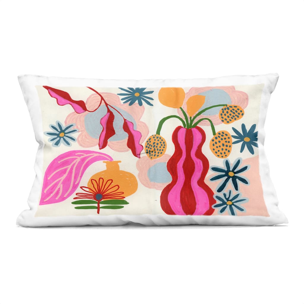 Stupell Eclectic Mod Flower Vases Decorative Printed Throw Pillow Design by Suzanne Allard