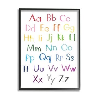 Stupell Capital and Lowercase Alphabet Letters Rainbow ABC Framed Wall ...