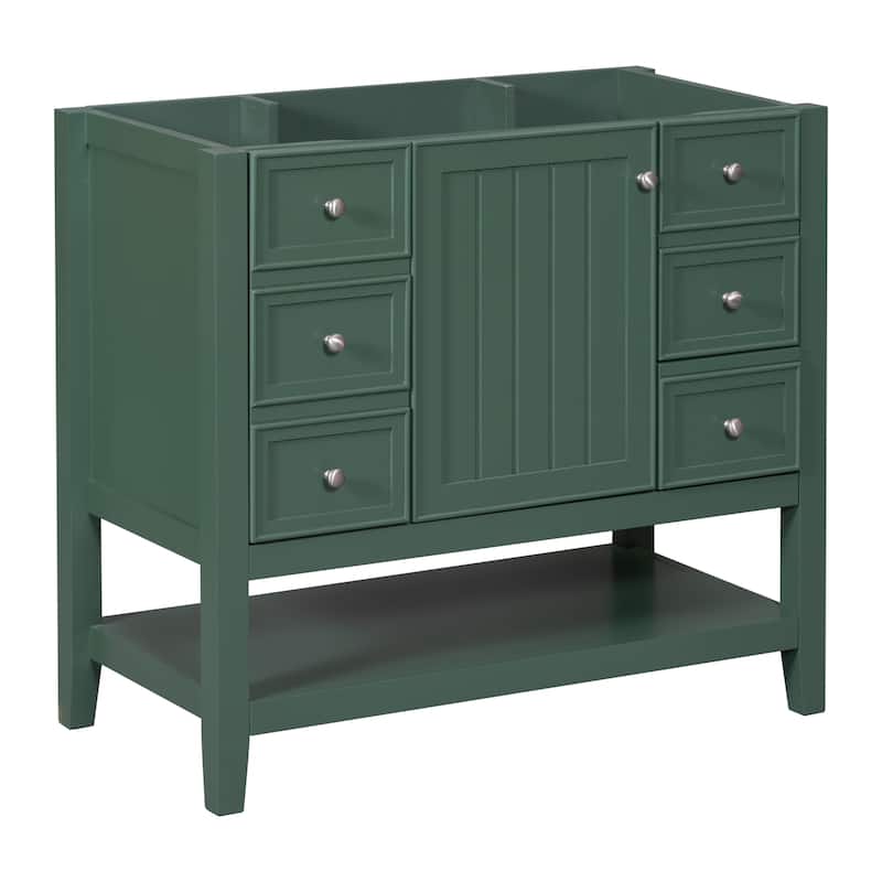 36" Bathroom Vanity without Sink,Cabinet Base Only,One Cabinet and three Drawers