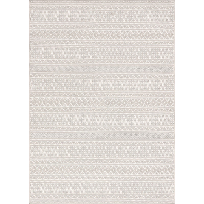 Well Woven Fallon Arwen Tribal Indoor Outdoor Area Rug - 5'3" x 7'3" - Ivory