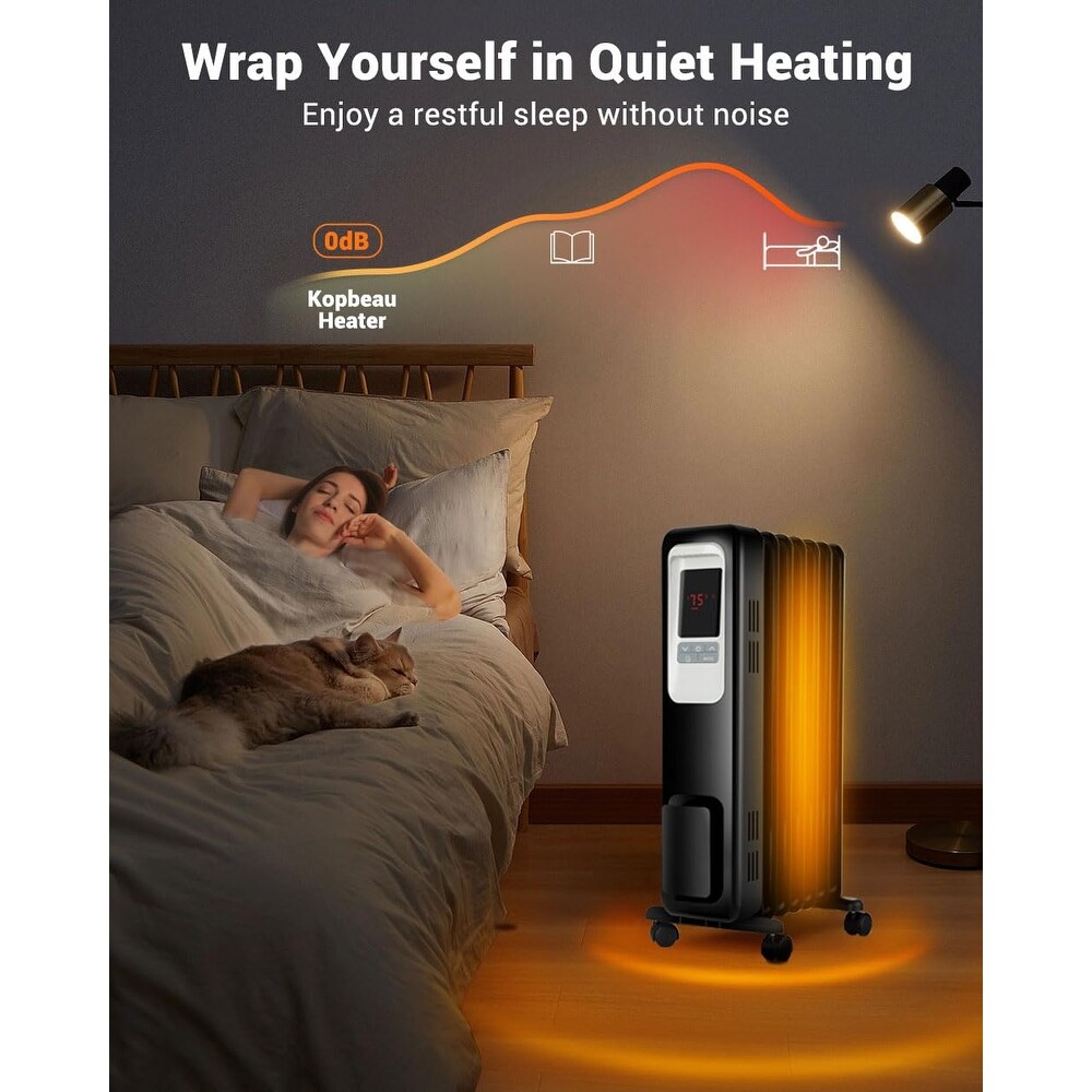 Space Heaters Kopbeau Oil Heater Space Heater, 1500W Oil Filled