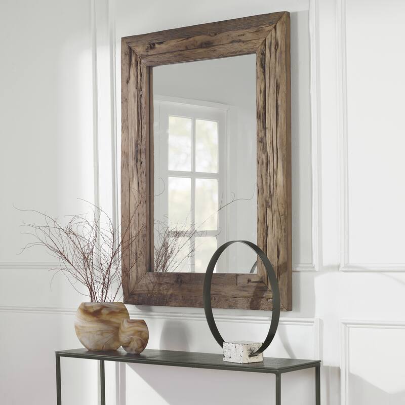 Uttermost Rennick Rustic Wood Mirror - 36"x 48"