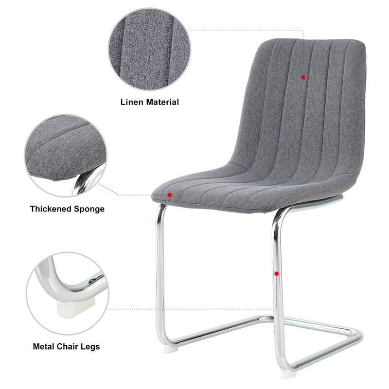 Modern/Simple Dining Chairs with Sliver Metal Base Set of 4