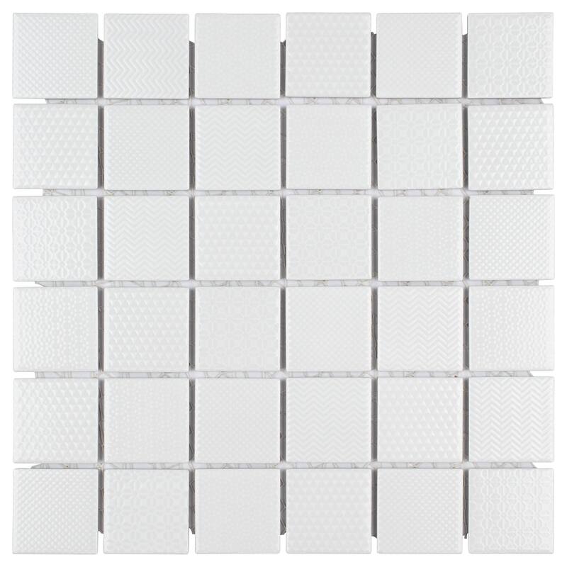 Merola Tile Celadon White 11-5/8" x 11-5/8" Porcelain Floor and Wall Tile