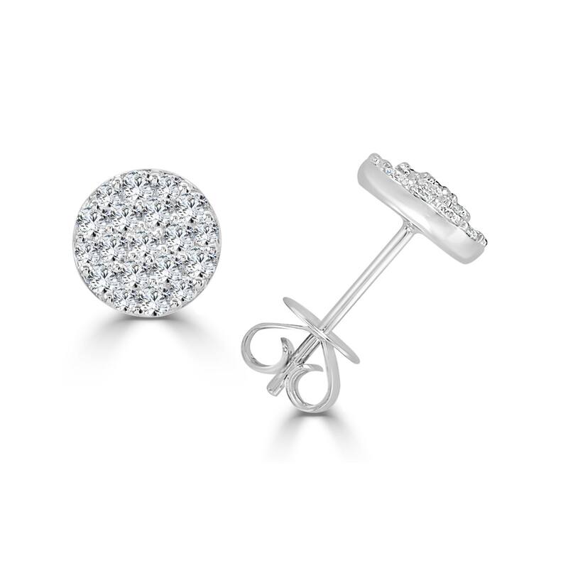 Joelle Collection Diamond Stud Earrings 14K White Gold 3/4 CT TDW