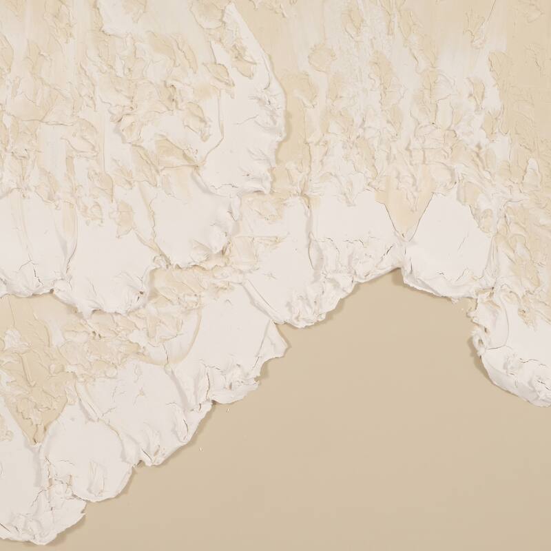 Wood Acrylic Coastal Wall Art Textured Abstract Tidal Waves - 47" Tan