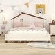 preview thumbnail 6 of 52, Platform bed with house shaped headboard Cream/Pink - Full