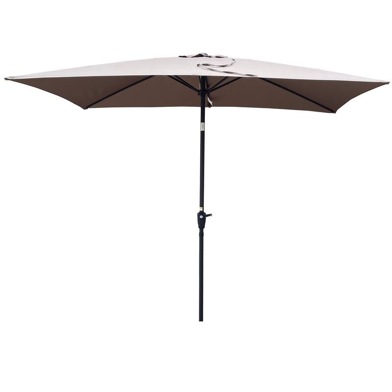 6 x 9 FT Patio Waterproof Umbrella with Crank and Tilt Without Flap