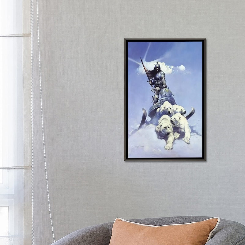 iCanvas "Silver Warrior" by Frank Frazetta Framed