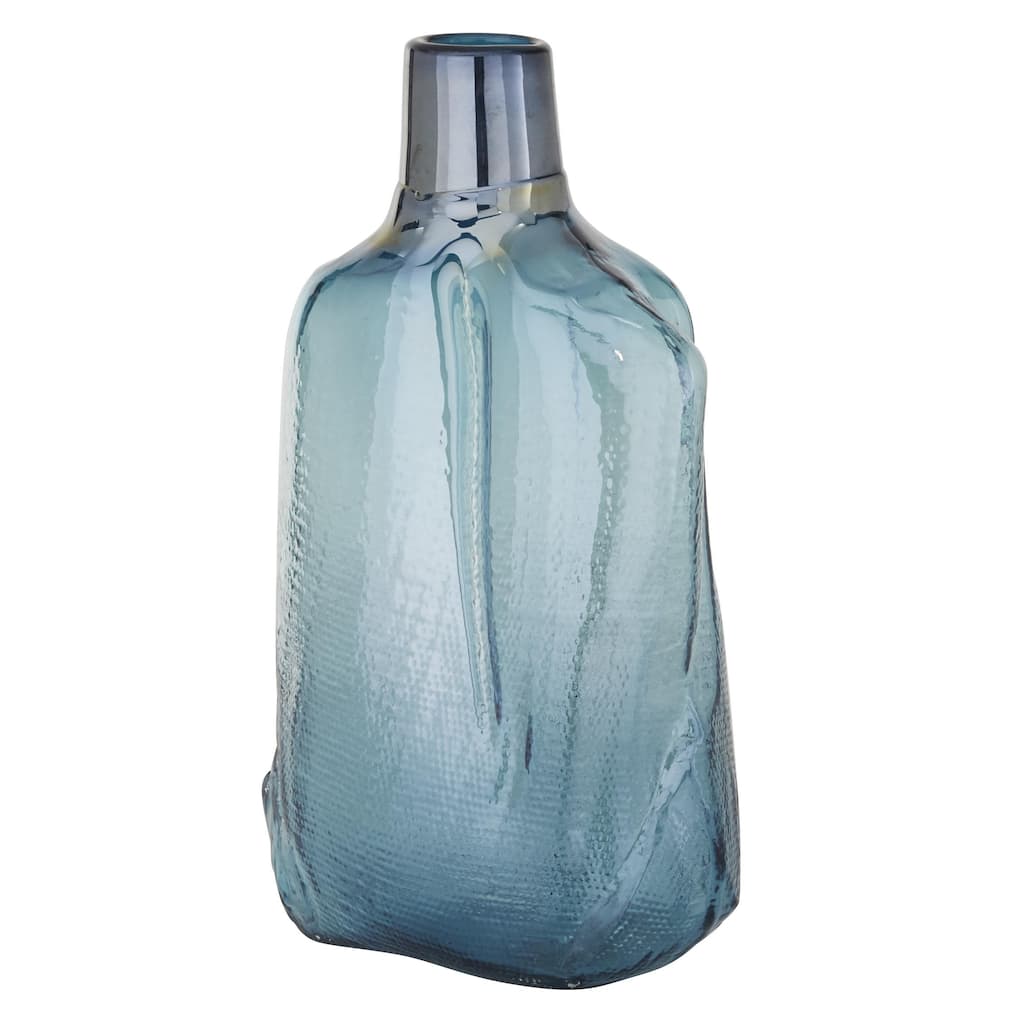 Glass Handmade Blown Decorative Vase - Blue - Roche River Decor