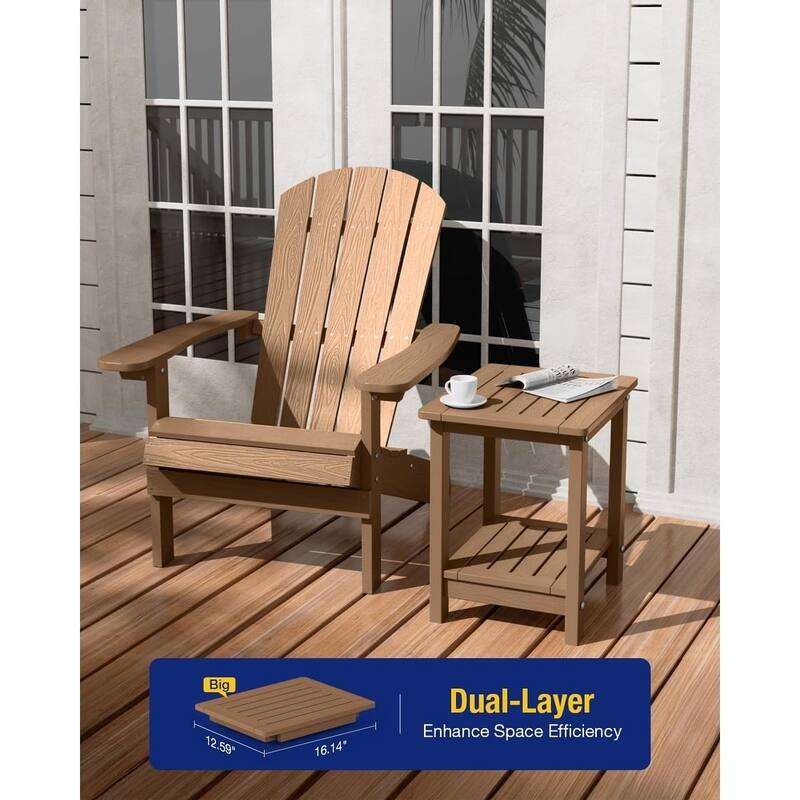 WINSOON HIPS All Weather Table Adirondack Square Side Table