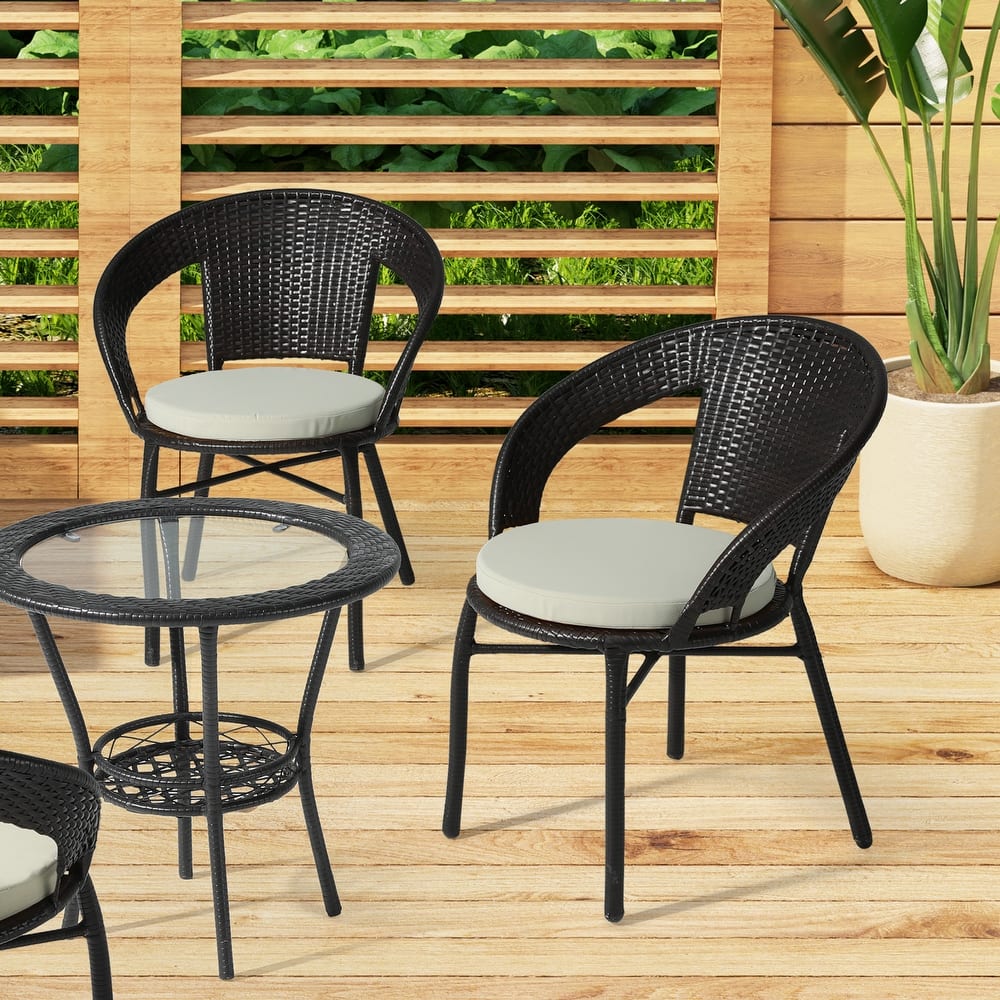 Fading Free All Weather Outdoor Patio Dining Chair Seat Cushions - (Set of 4)