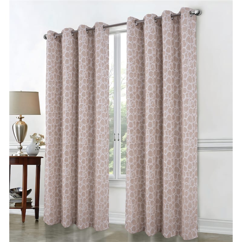 Jasper Lurex Jacq Grom Panel 84" Black - Taupe - 76" x 84"