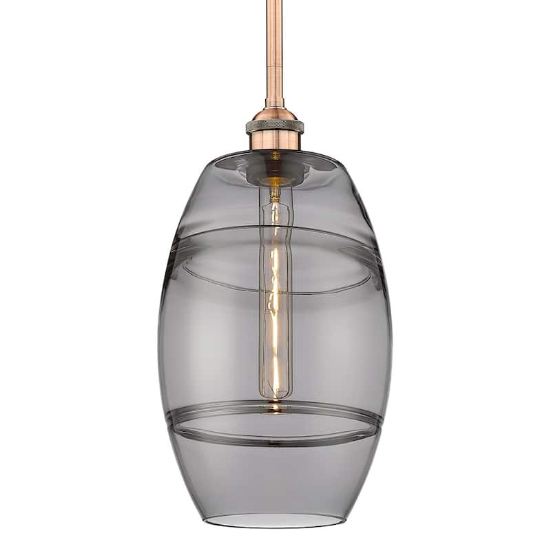Innovations Lighting 616-1S 9 8 Vaz Pendant Vaz 8" Wide Mini Pendant - Antique Copper / Light Smoke