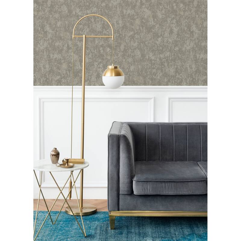 A-Street Prints Haliya Sterling Metallic Plaster Wallpaper