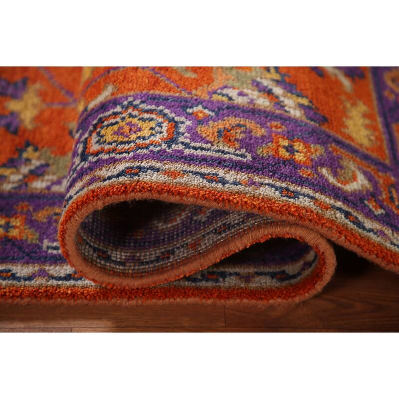 Orange Floral Heriz-Serapi Oriental Accent Rug Wool Carpet - 3'0"x 5'0"