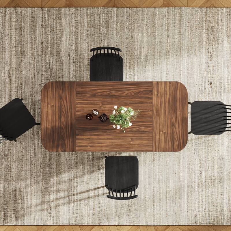 63-inches Retro Wood Dining Table for 4- 6 People