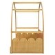 preview thumbnail 12 of 22, Twin Size Stretchable Vaulted Wood Roof Bed with Safety Guardrail