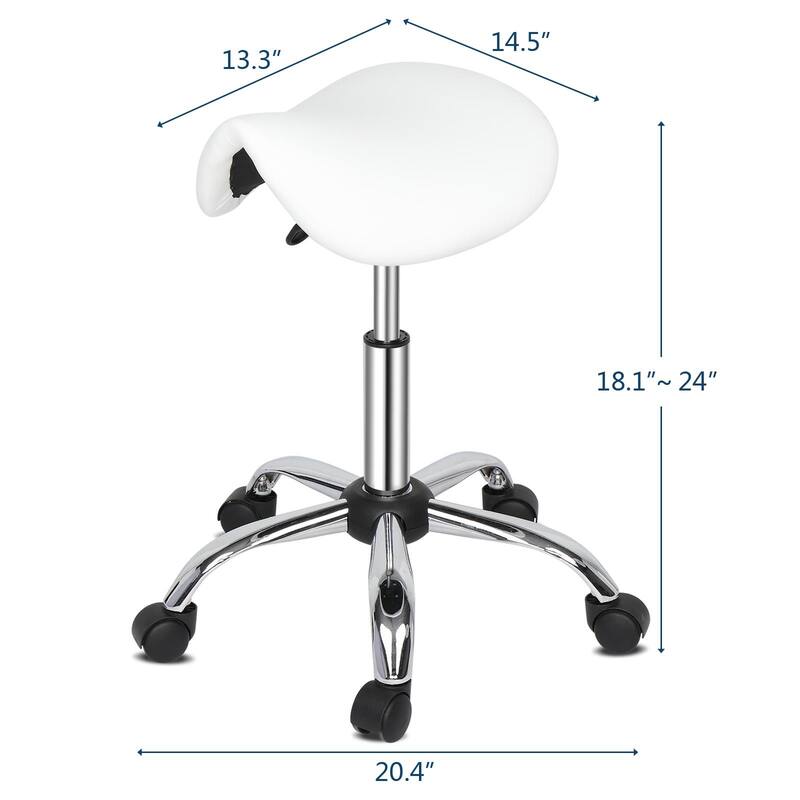 Saddle Rolling Chair Adjustable Hydraulic Stool with Wheels