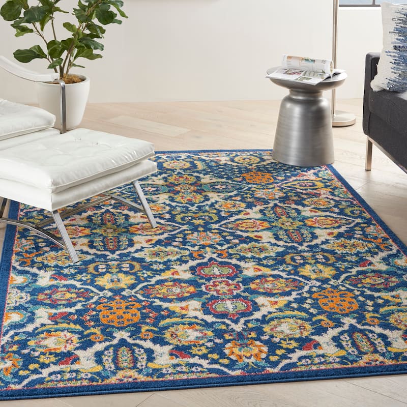 Nourison Allur Contemporary Boho Floral Medallion Area Rug