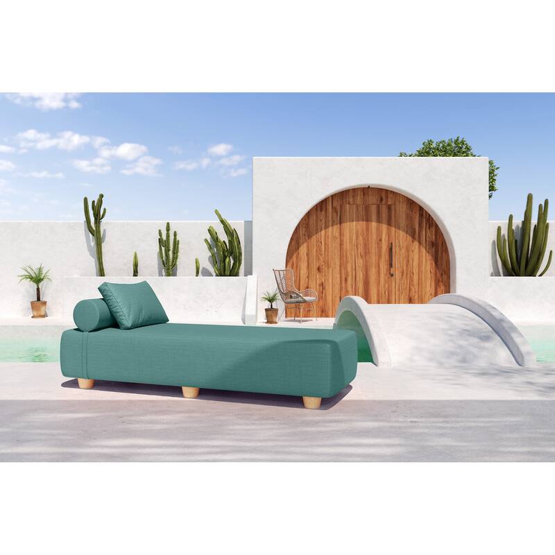 Jaxx Alvy Outdoor Sun Lounger - Luxurious Sunbed with Wood Feet Sunbrella