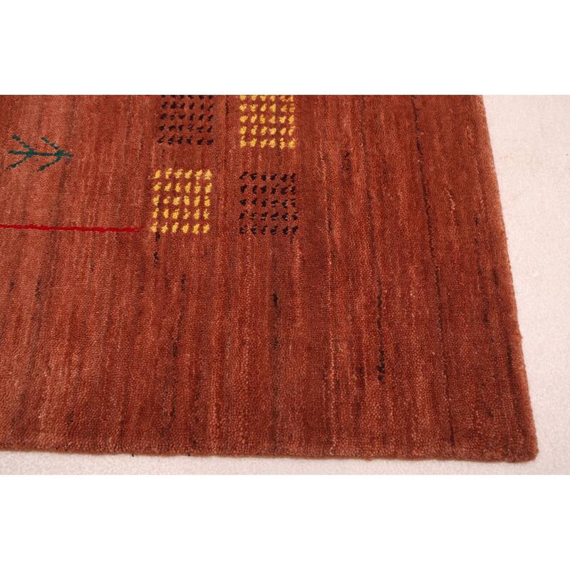 ECARPETGALLERY Hand Loomed Kashkuli Gabbeh Copper Wool Rug - 4'10 x 7'10
