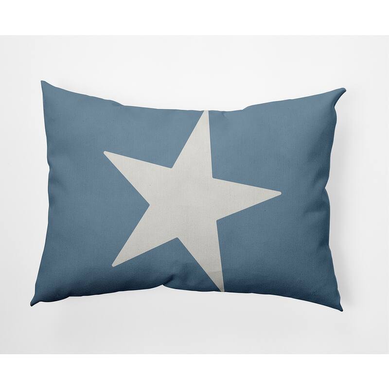 Big Star Nautical Indoor/Outdoor Throw Pillow - Dusty Smoke and White - 14" x 20"