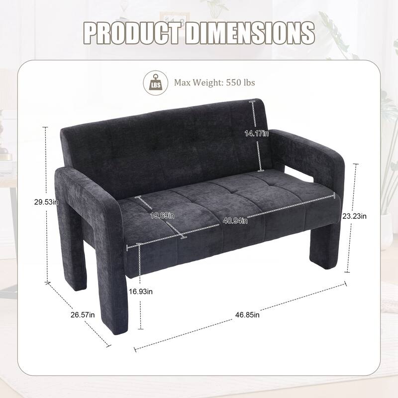 Modern Double Armchair Living Room & Bedroom Compact Upholstered Sofa Leisure Sofa