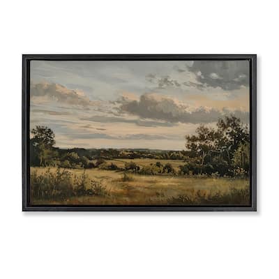 Stupell Evening Light Countryside Framed Floater Canvas Wall Art Design By LSR Creative Studio