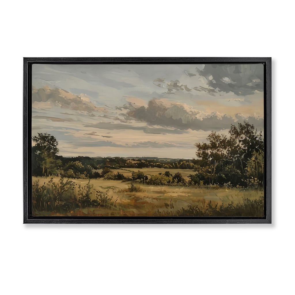 Stupell Evening Light Countryside Framed Floater Canvas Wall Art Design By LSR Creative Studio