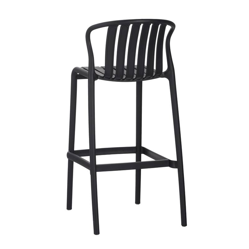 Roomfitters Outdoor Patio Perforated Slat Back Bar Stools, All-Weather Set of 2