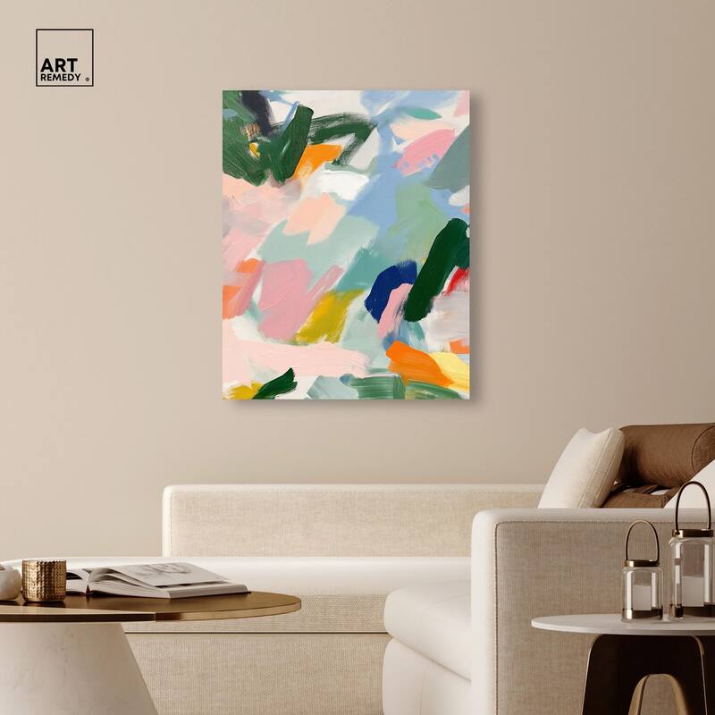 Abstract Brush Rhythm Canvas by Art Remedy, Gallery Wrapped