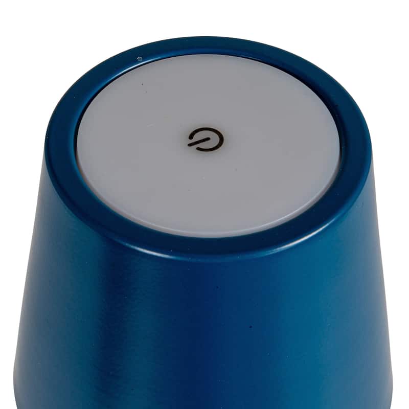 Metal LED Rechargeable Table Lamp with Touch Sensor, Navy Blue - 4.3"L x 4.3"W x 14.5"H