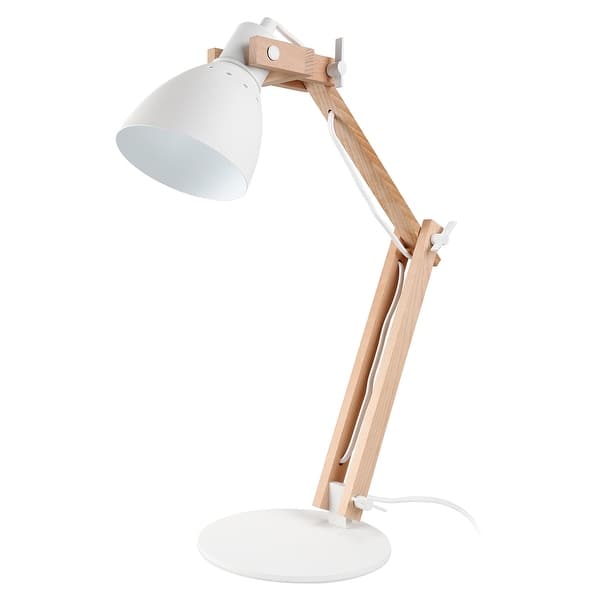 heroïne zout Luik Wooden Swing Arm LED Desk Lamp, Metal Base Table Lamp for Study Room -  Overstock - 16966531