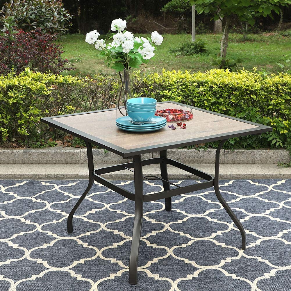 Wicker patio table outlet with umbrella hole